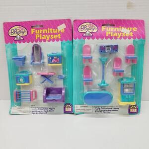 Betsy Dollhouse Furniture Playset Lot Of 2 Dining Room & Laundry Room Vtg Sealed